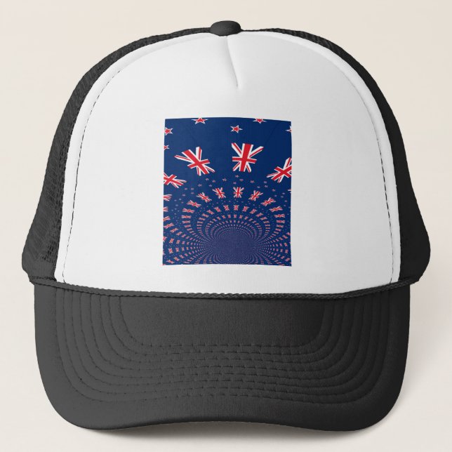 Gorra De Camionero Hermoso diseño de arte con bandera de Nueva Zeland (Anverso)