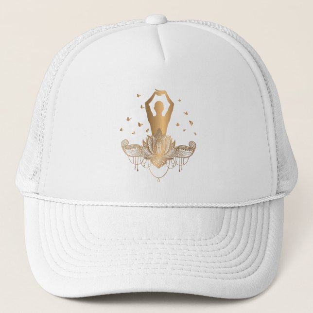Gorra De Camionero Hermoso diseño de yoga (Anverso)
