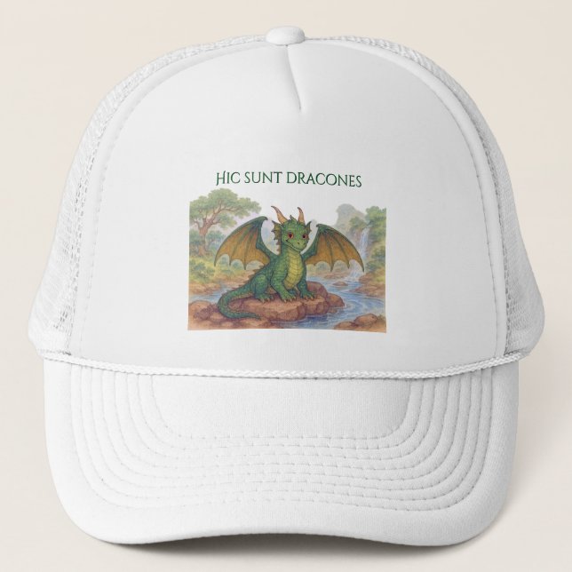 Gorra De Camionero Hermoso dragón verde (Anverso)