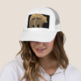 Gorra De Camionero Hermoso Oso con Agregar Texto Impreso Imagen Texto