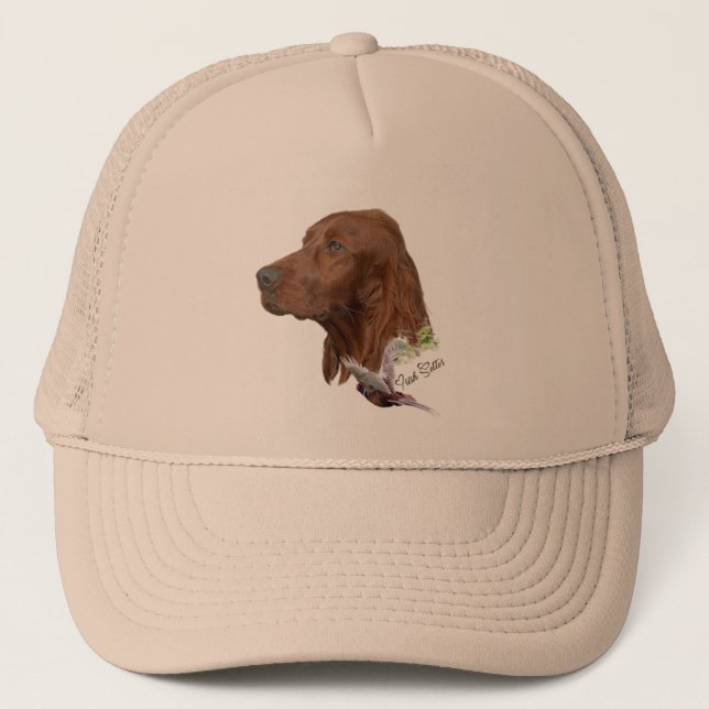 Gorra De Camionero Hermoso Red Setter Irlandés (Anverso)