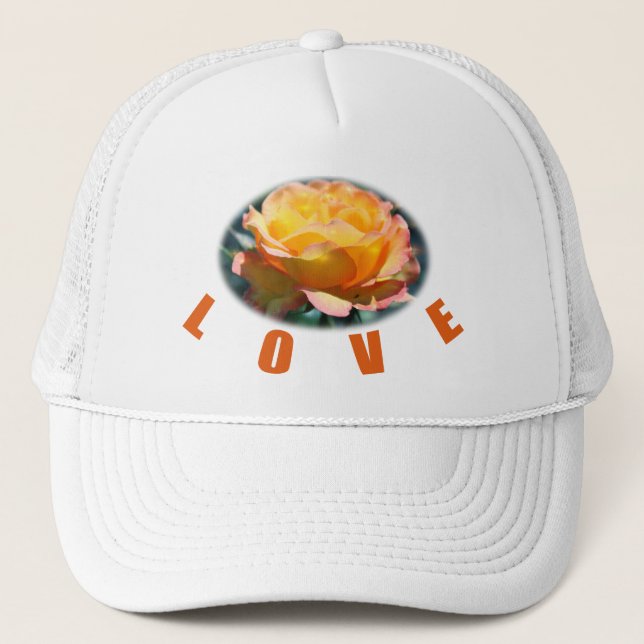 Gorra De Camionero hermoso rosa amarillo foto arte amor (Anverso)