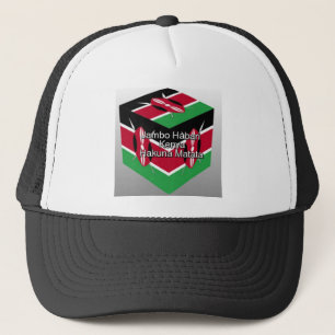 Gorra De Camionero Hermoso y encantador cubo de bandera keniana con s