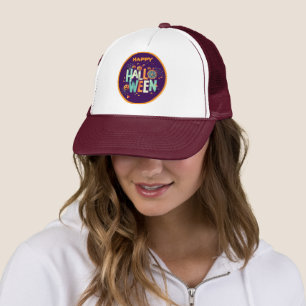 Gorra De Camionero Hermosos y coloridos patrones de Halloween aterrad
