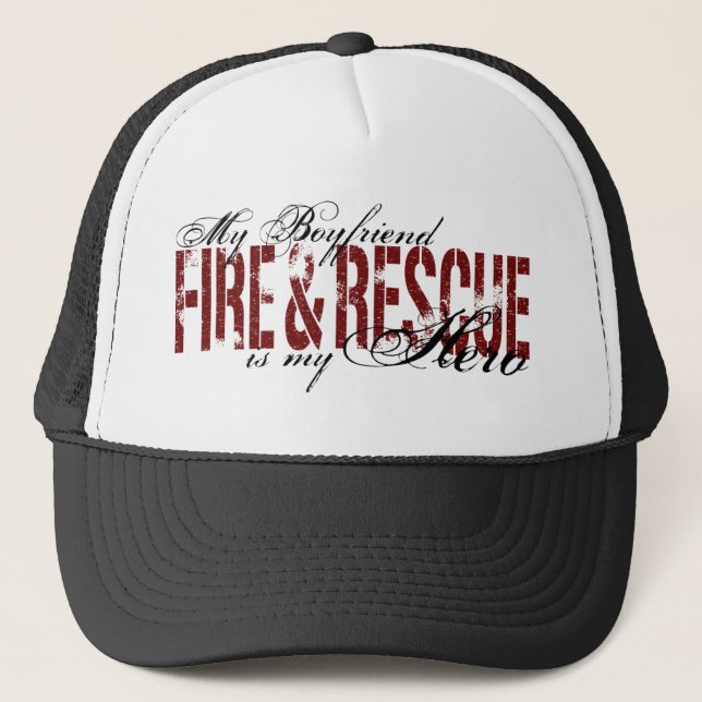 Gorra De Camionero Héroe del novio - fuego y rescate (Anverso)