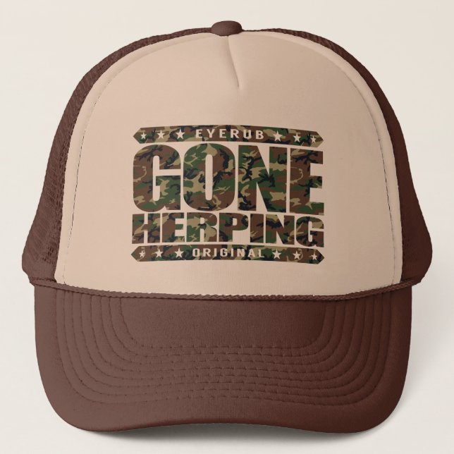 Gorra De Camionero HERPING IDOS - Busco para los anfibios y los (Anverso)
