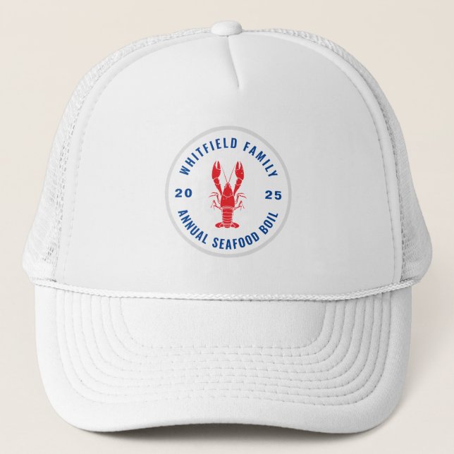Gorra De Camionero Hervir marisco de langosta familiar (Anverso)