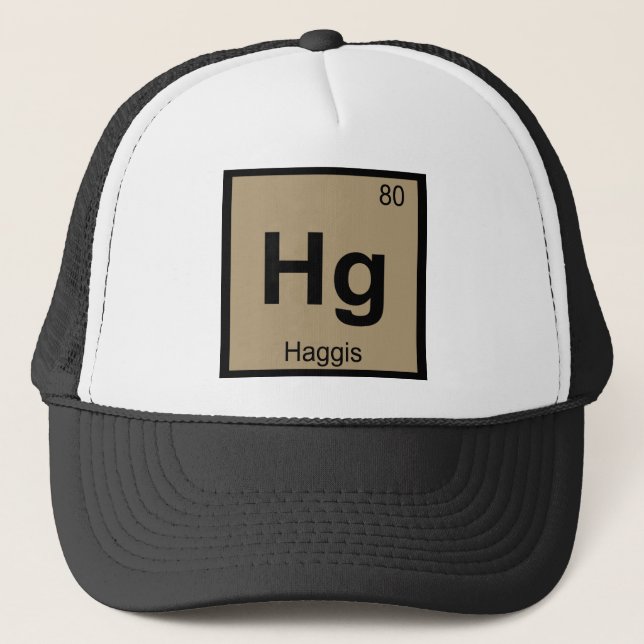 Gorra De Camionero Hg - Química de carne de haggis Símbolo periódico  (Anverso)