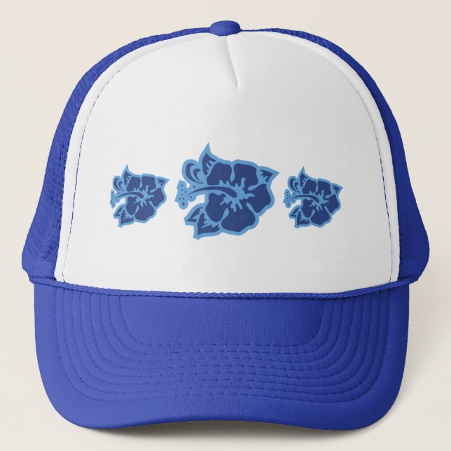 Gorra De Camionero Hibisco azul (Anverso)