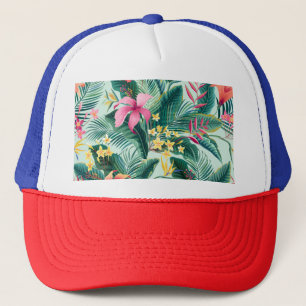 Gorra De Camionero Hibiscus tropical: Patrón floral sin foco