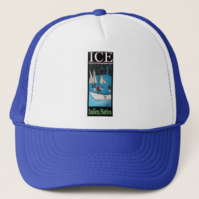 GORRA DE CAMIONERO HIELO INDICA SATIVA (Anverso)