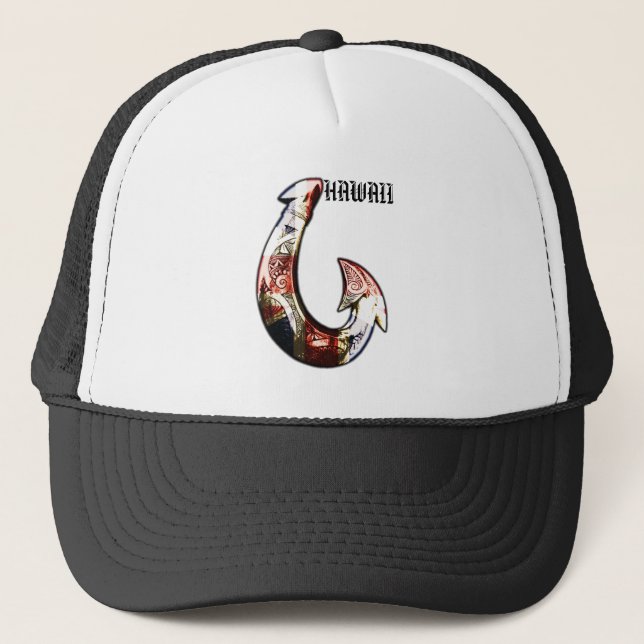 Gorra De Camionero HIFlag de Hawaii Tribal Hook (Anverso)
