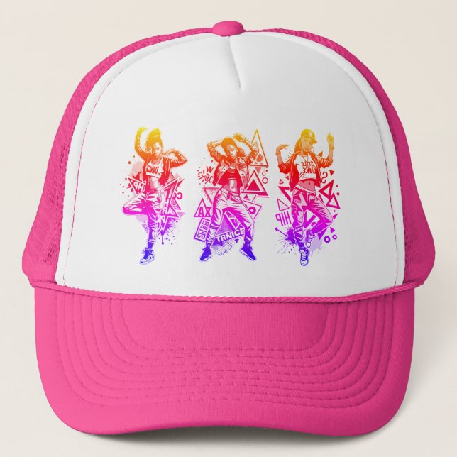 Gorra De Camionero Hip rosa amarillo (Anverso)