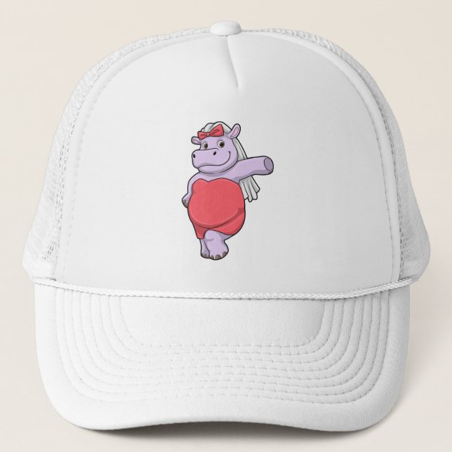 Gorra De Camionero Hipopótamo como Novia con Velo y Lazo (Anverso)