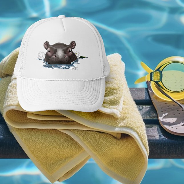 Gorra De Camionero Hipopótamo Loto Blanco Azul (Subido por el creador)