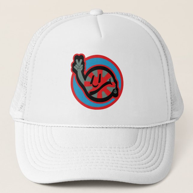 Gorra De Camionero HIPPIE ICON flowers FACE 2023 BY MASANSER (Anverso)