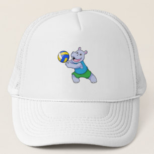 Gorra De Camionero Hippo como jugador de voleibol con voleibol