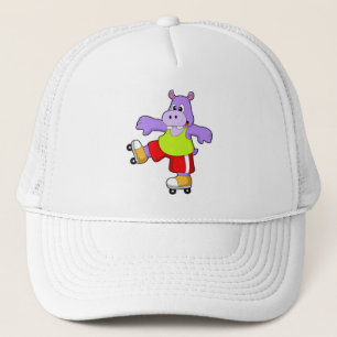 Gorra De Camionero Hippo como patinador con patines en línea