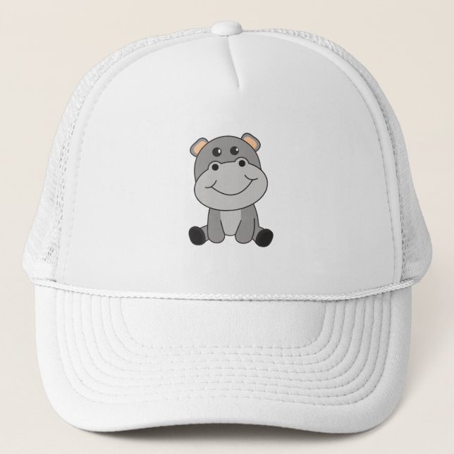 Gorra De Camionero Hippo Hippo Cute Animales Para Niños Hippos (Anverso)