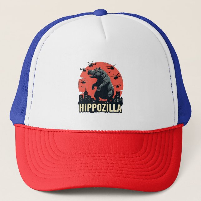 Gorra De Camionero Hippozilla Spooky Moo Deng Hippo Halloween (Anverso)