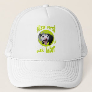 Gorra De Camionero Hiss First Ask Later Divertido Humor de Zarigüeya