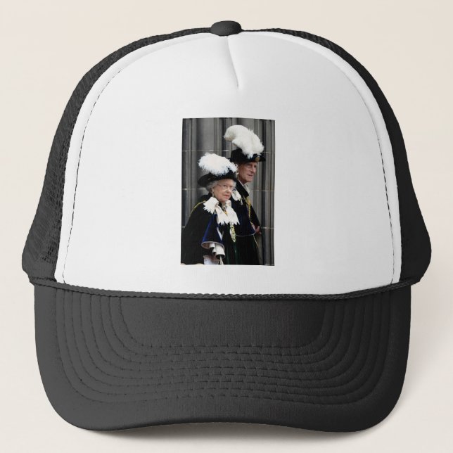 Gorra De Camionero HM Reina Isabel II y Príncipe Felipe (Anverso)