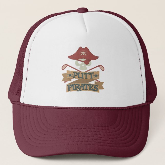 Gorra De Camionero Hobby de Golfing de Putt Pirates (Anverso)