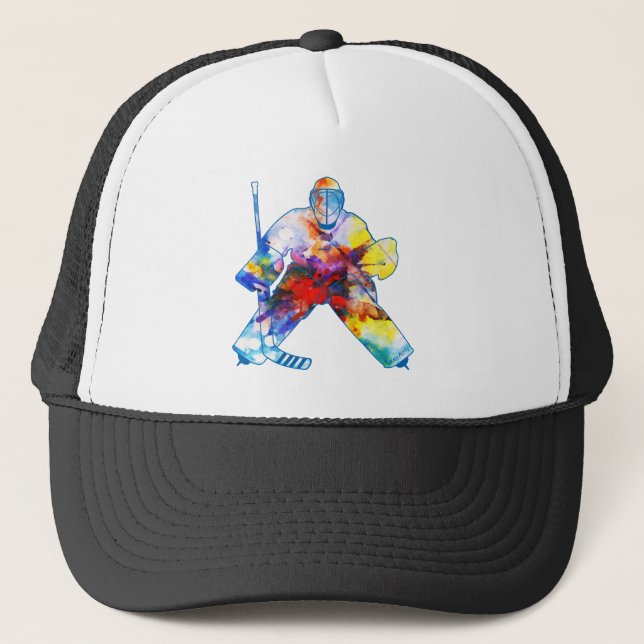 Gorra De Camionero Hockey Goalie Watercolor (Anverso)