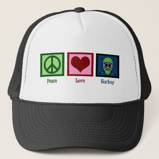 Gorra De Camionero Hockey sobre amor por la paz (Anverso)