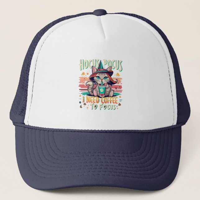 Gorra De Camionero Hocus Focus - Necesito café para concentrarme (Anverso)
