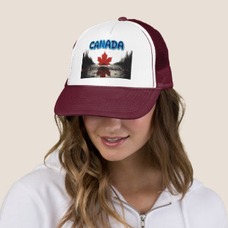 Gorra De Camionero Hoja de Arce Canadiense Paisaje Natural