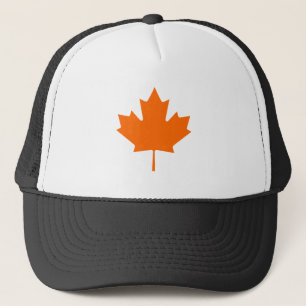 Gorra De Camionero Hoja de arce OrangeBrTransp los regalos de Zazzle