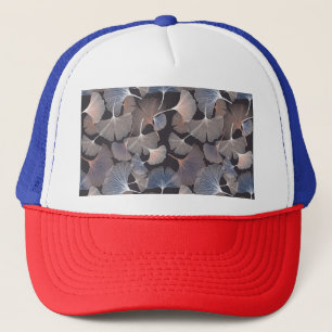 Gorra De Camionero Hojas de Ginkgo: elegante patrón natural.