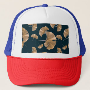 Gorra De Camionero Hojas de palma de ginko tropical, patrón hawaiano.