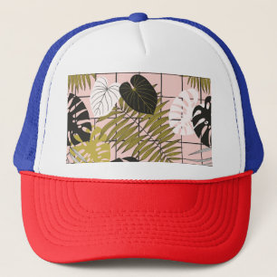 Gorra De Camionero hojas de palma tropical, verano elegante.
