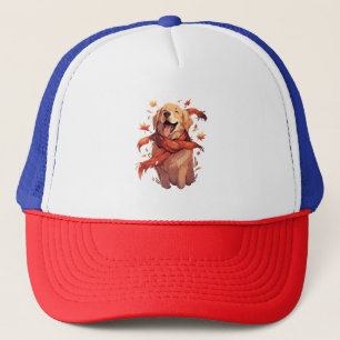 Gorra De Camionero Hojas otoñales del perro otoñal
