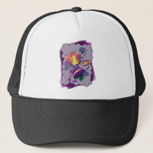 Gorra De Camionero Hojas otoñales en Lilac con morado