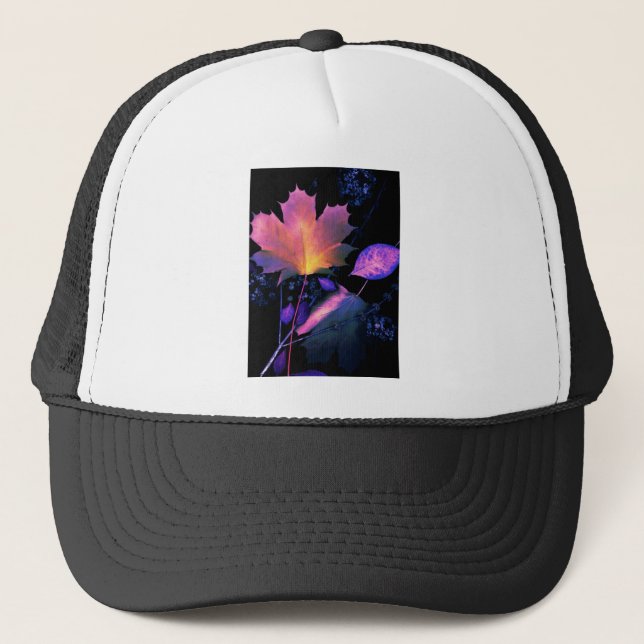 Gorra De Camionero Hojas otoñales en Neon (Anverso)