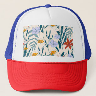 Gorra De Camionero Hojas Tropicales: Antecedentes Abstractos De Moda.