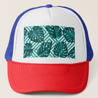 Gorra De Camionero Hojas Tropicales: Patrón floral sin soldadura.