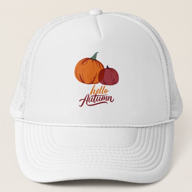 Gorra De Camionero Hola Calabazas de otoño (Anverso)