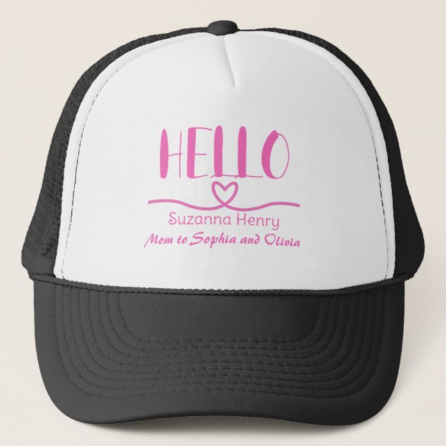 Gorra De Camionero Hola Chica Mamá Corazón Cuento  (Anverso)