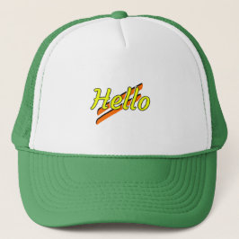 Gorra De Camionero Hola diseño sobre un tapón verde