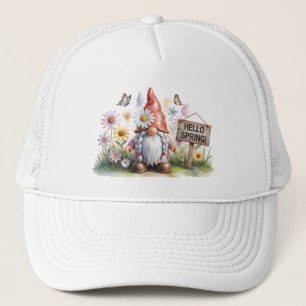 Gorra De Camionero Hola Gnomo del Jardín de Primavera: Gnomo Adorable