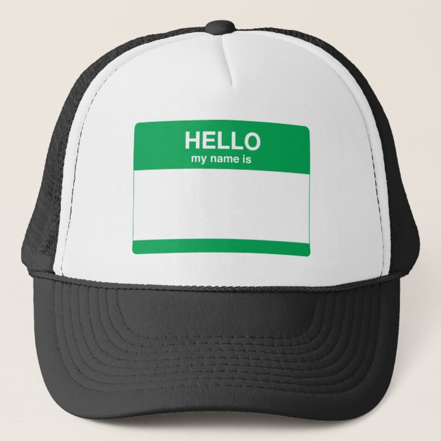 Gorra De Camionero Hola, mi nombre es (Anverso)