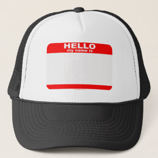 Gorra De Camionero Hola mi nombre es EN BLANCO