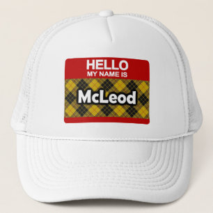 Gorra De Camionero Hola Mi nombre es McLeod Scottish Clan Tartán