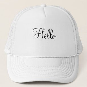 Gorra De Camionero Hola nombre de texto Color blanco y blanco conside