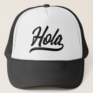 Gorra De Camionero Hola Script (negro)