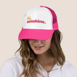 Gorra De Camionero Hola, Sunshine. Verano rosa lindo